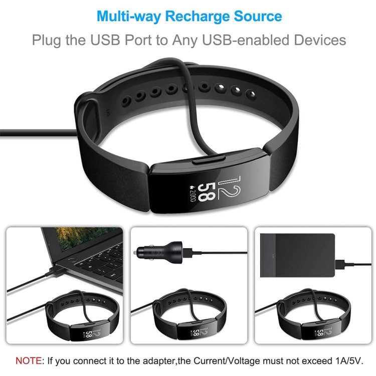 1A 5V ABS USB-Ladegerät für Fitbit Inspire / Inspire HR, Kabellänge: 15cm 1A 5V ABS USB-Ladegerät für Fitbit Inspire / Inspire HR, Kabellänge: 15cm