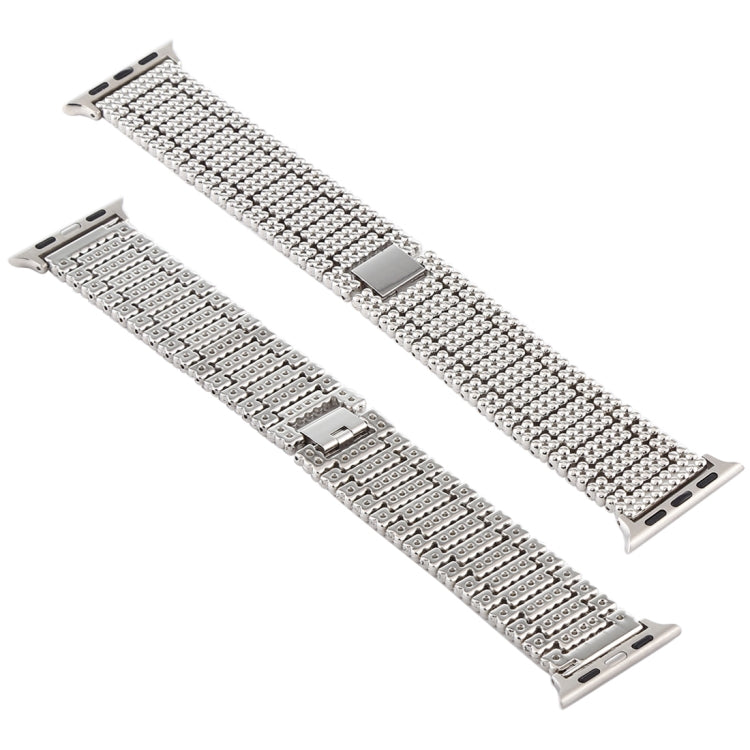 For Apple Watch Series 7 41mm / 6 & SE & 5 & 4 40mm / 3 & 2 & 1 38mm Nine Beads Stainless Steel Wrist Strap Watch Band For Apple Watch Series 7 41mm / 6 & SE & 5 & 4 40mm / 3 & 2 & 1 38mm Nine Beads Stainless Steel Wrist Strap Watch Band