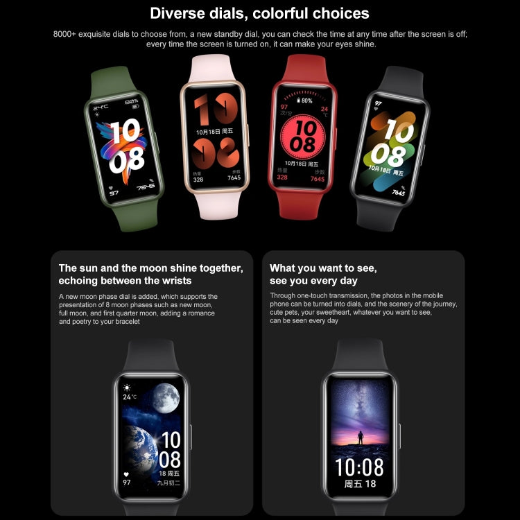 Original HUAWEI Band 7 NFC Edition, 1.47 inch AMOLED Screen Smart Watch, Support Blood Oxygen Monitoring / 14-days Battery Life, NFC / Black, NFC / Pink, NFC / Green Original HUAWEI Band 7 NFC Edition, 1.47 inch AMOLED Screen Smart Watch, Support Blood Oxygen Monitoring / 14-days Battery Life, NFC / Black, NFC / Pink, NFC / Green