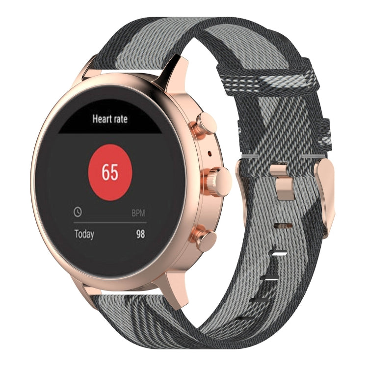 Correa de reloj de nailon con tejido de rayas de 18 mm para Fossil Female Sport / Charter HR / Gen 4 Q Venture HR