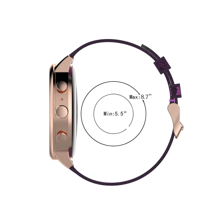 Correa de reloj de nailon con tejido de rayas de 18 mm para Fossil Female Sport / Charter HR / Gen 4 Q Venture HR Correa de reloj de nailon con tejido de rayas de 18 mm para Fossil Female Sport / Charter HR / Gen 4 Q Venture HR