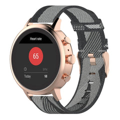 Correa de reloj de nailon con tejido de rayas de 18 mm para Fossil Female Sport / Charter HR / Gen 4 Q Venture HR