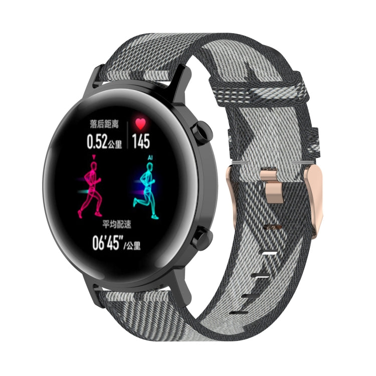 Correa de reloj de nailon con tejido de rayas de 20 mm para Huawei GT 2 de 42 mm / Honor Magic Watch 2 de 42 mm