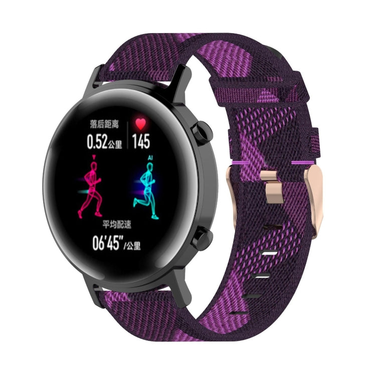 Correa de reloj de nailon con tejido de rayas de 20 mm para Huawei GT 2 de 42 mm / Honor Magic Watch 2 de 42 mm Correa de reloj de nailon con tejido de rayas de 20 mm para Huawei GT 2 de 42 mm / Honor Magic Watch 2 de 42 mm