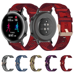 Correa de reloj de nailon con tejido de rayas de 20 mm para Huawei GT 2 de 42 mm / Honor Magic Watch 2 de 42 mm
