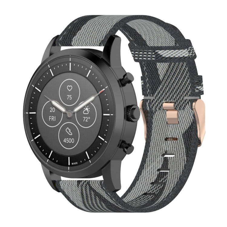 22mm Stripe Weave Nylon Wrist Strap Watch Band for Fossil Hybrid Smartwatch HR, Male Gen 4 Explorist HR & Sport 22mm Stripe Weave Nylon Wrist Strap Watch Band for Fossil Hybrid Smartwatch HR, Male Gen 4 Explorist HR & Sport