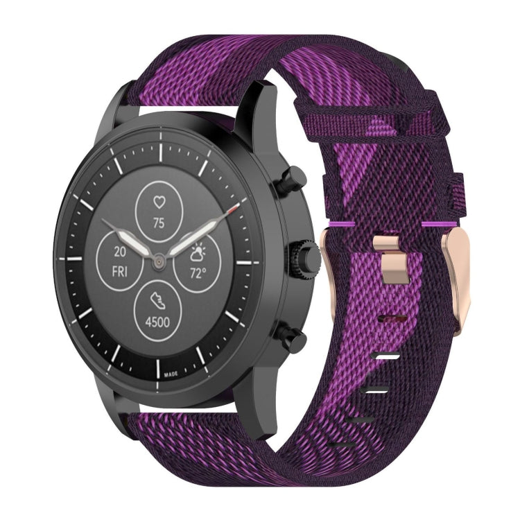 22mm Stripe Weave Nylon Wrist Strap Watch Band for Fossil Hybrid Smartwatch HR, Male Gen 4 Explorist HR & Sport 22mm Stripe Weave Nylon Wrist Strap Watch Band for Fossil Hybrid Smartwatch HR, Male Gen 4 Explorist HR & Sport