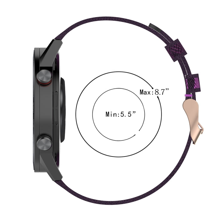 22mm Stripe Weave Nylon Wrist Strap Watch Band for Huawei GT / GT2 46mm, Honor Magic Watch 2 46mm / Magic 22mm Stripe Weave Nylon Wrist Strap Watch Band for Huawei GT / GT2 46mm, Honor Magic Watch 2 46mm / Magic