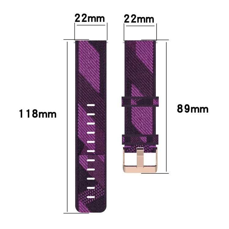 22mm Stripe Weave Nylon Wrist Strap Watch Band for Huawei GT / GT2 46mm, Honor Magic Watch 2 46mm / Magic 22mm Stripe Weave Nylon Wrist Strap Watch Band for Huawei GT / GT2 46mm, Honor Magic Watch 2 46mm / Magic