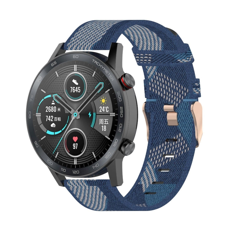 22mm Stripe Weave Nylon Wrist Strap Watch Band for Huawei GT / GT2 46mm, Honor Magic Watch 2 46mm / Magic 22mm Stripe Weave Nylon Wrist Strap Watch Band for Huawei GT / GT2 46mm, Honor Magic Watch 2 46mm / Magic