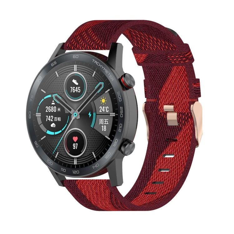 22mm Stripe Weave Nylon Wrist Strap Watch Band for Huawei GT / GT2 46mm, Honor Magic Watch 2 46mm / Magic 22mm Stripe Weave Nylon Wrist Strap Watch Band for Huawei GT / GT2 46mm, Honor Magic Watch 2 46mm / Magic