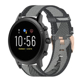 22mm Stripe Weave Nylon Wrist Strap Watch Band for Fossil Gen 5 Carlyle, Gen 5 Julianna, Gen 5 Garrett, Gen 5 Carlyle HR