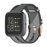 23mm Stripe Weave Nylon Wrist Strap Watch Band for Fitbit Versa 2, Fitbit Versa, Fitbit Versa Lite, Fitbit Blaze