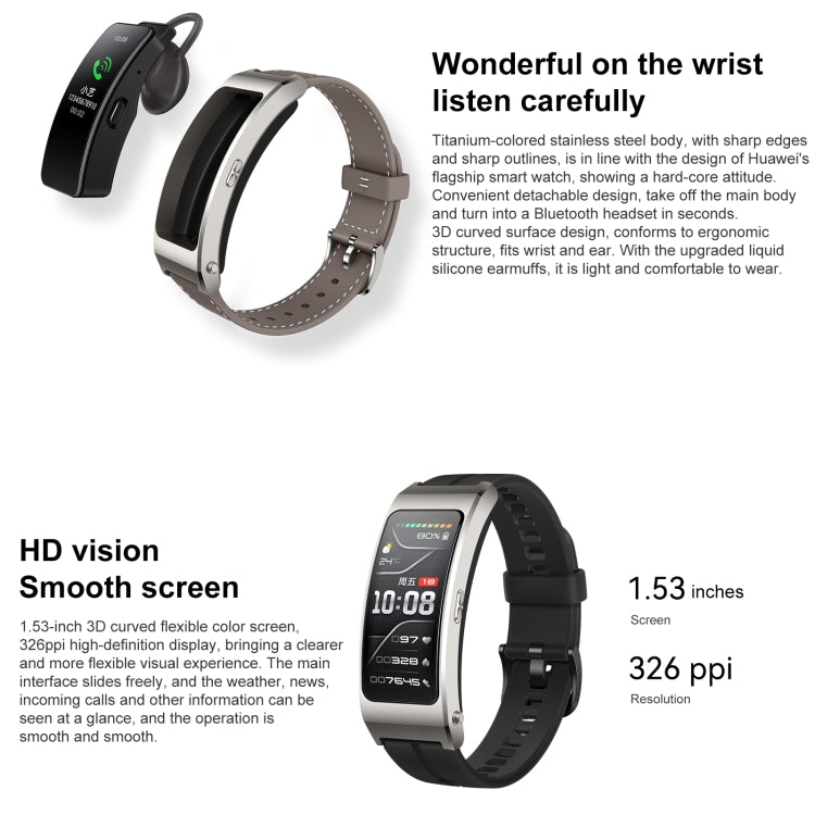 Original Huawei TalkBand B7 Smart Bracelet, 1.53 inch Screen, Support Bluetooth Call / Heart Rate / Blood Oxygen / Sleep Monitoring Original Huawei TalkBand B7 Smart Bracelet, 1.53 inch Screen, Support Bluetooth Call / Heart Rate / Blood Oxygen / Sleep Monitoring