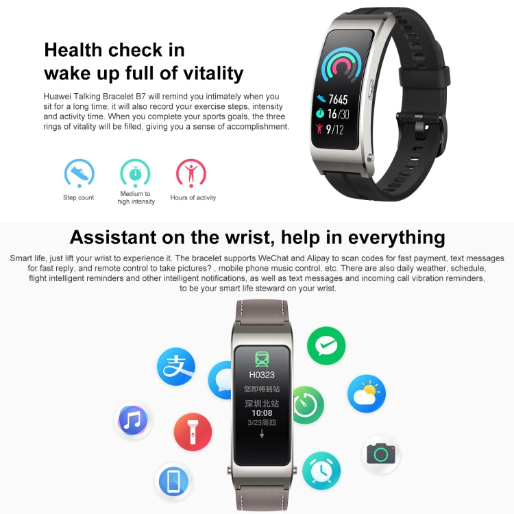 Original Huawei TalkBand B7 Smart Bracelet, 1.53 inch Screen, Support Bluetooth Call / Heart Rate / Blood Oxygen / Sleep Monitoring Original Huawei TalkBand B7 Smart Bracelet, 1.53 inch Screen, Support Bluetooth Call / Heart Rate / Blood Oxygen / Sleep Monitoring