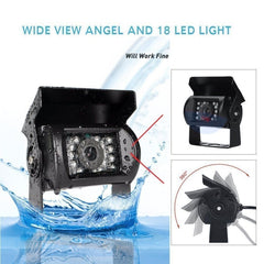 K0164 7 inch HD Car 18 IR Night Vision Rear View Backup Four Cameras Rearview Monitor