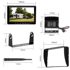 K0232 7 inch 140 Degrees Wide Angle HD Car Rear View Backup Dual Cameras Rearview Monitor Split Screen, K0232