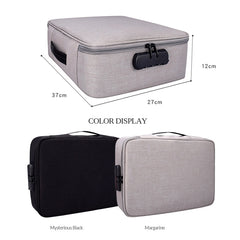 ZJ02 Waterproof Polyester Multi-layer Document Storage Bag Laptop Bag for All Sizes of Laptops, with Password Lock