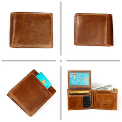 8020 Horizontal Retro Crazy Horse Texture Leather Anti-magnetic RFID Wallet Clutch Bag for Men, with Card Slots