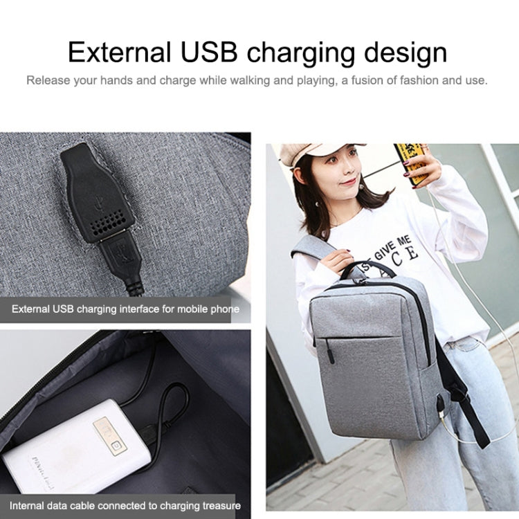 POFOKO Large-capacity Waterproof Oxford Cloth Business Casual Backpack with External USB Charging Design for 15.6 inch Laptops POFOKO Large-capacity Waterproof Oxford Cloth Business Casual Backpack with External USB Charging Design for 15.6 inch Laptops