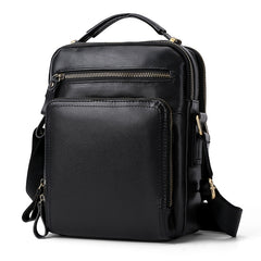 6028 Multifunctional Fashion Top-grain Leather Messenger Bag Casual Men Shoulder Bag