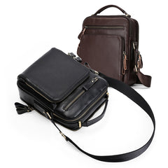 6028 Multifunctional Fashion Top-grain Leather Messenger Bag Casual Men Shoulder Bag