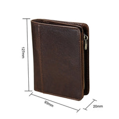 8231 Antimagnetic RFID Men Fashion Crazy Horse Textyure Genuine Leather Wallet Card Bag