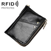 3533 Antimagnetic RFID Top-grain Leather Crazy Horse Texture Men Business Leisure Wallet