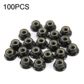 100 PCS iFlight M5 CW 6061 Aluminum Motor Screw Nuts Nylon Insert Self Lock Flange Nut for RC FPV Racing Drone Motor, M5 CW 6061(Black), M5 CW 6061(Red)