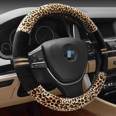 Leopard Grain Steering Wheel Cover, Adaptation Steering Wheel Diameter: 37-38 cm