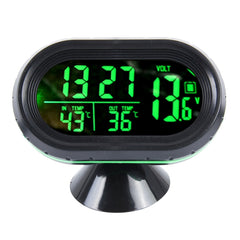 VST-7009V 4 In 1 Digital Car Thermometer Voltage Meter Luminous Clock Tester Detector LCD Monitor Back light, 4 In 1 Thermometer Voltage Meter