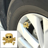 4 PCS Universal Skull Shape Gas Cap Mouthpiece Cover Gas Cap Tire Cap Car Motor Bicycle Tire Valve Caps