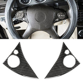 2 PCS Car Steering Wheel Button Carbon Fiber Decorative Sticker for Mercedes-Benz W204 2007-2010