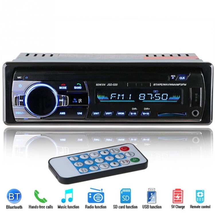JSD-520 Car Stereo Radio MP3 Audio Player Support Bluetooth Hand-free Calling / FM / USB / SD, Ordinary Version JSD-520 Car Stereo Radio MP3 Audio Player Support Bluetooth Hand-free Calling / FM / USB / SD, Ordinary Version