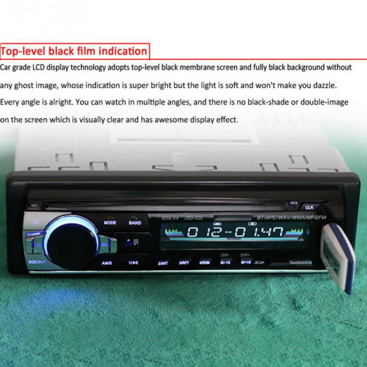 JSD-520 Car Stereo Radio MP3 Audio Player Support Bluetooth Hand-free Calling / FM / USB / SD, Ordinary Version JSD-520 Car Stereo Radio MP3 Audio Player Support Bluetooth Hand-free Calling / FM / USB / SD, Ordinary Version