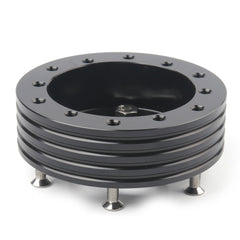 Car Hub for 6-Hole to 3-Hole Steering Wheel Adapter Boss Kit Steering Wheel Spacer Bolts, Adapter (Black)