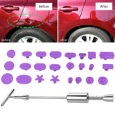 Auto Repair Body Tool Kit PDR Dent Paintless Repair Tools Dent Puller Slide Hammer Reverse Hammer Aluminum Suction Cups for Dent, Without Red T handle