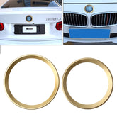 2 PCS/Set Zinc Alloy Steering Wheel Decoration Ring Sticker Logo Car Styling Modification Car Front Logo Ring Decoration Rear Cover Trim Hood Emblem Rings for BMW 3 Series