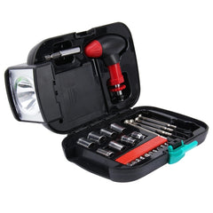 24 PCS Portable Flashlight Tool Box Set - Portable Auto, Home, Emergency Tool Kit with Flashlight, 24 PCS with Flashlight