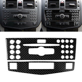 Car Carbon Fiber Center Console Panel Decorative Sticker for Mercedes-Benz W204 C Class 2007-2010
