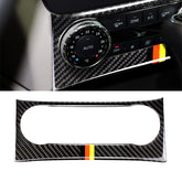 Car German Flag Carbon Fiber Air Conditioning Knob Control Panel Decorative Sticker for Mercedes-Benz W204 C Class 2011-2013
