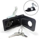 Adjustable Black Paddle Entry Door Latch & Keys Tool Box Lock for Trailer / Yacht / Truck, 1 PCS
