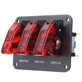 Jtron DV 12V Carbon Fiber Surface Panel Car Toggle Switch with Red LED Indicator