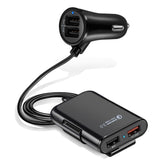 HMQ-C801 1.8m 8A Max 4 Ports USB Car Charger with Extending USB HUB for Front & Back Seat Charging