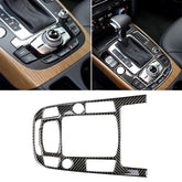 Car Carbon Fiber Gear Position Panel Decorative Sticker for Audi 2010-2018 Q5 / 2009-2016 A4L / 2009-2016 A5, Left Drive