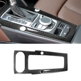 Car Carbon Fiber Gear Position Panel Decorative Sticker for Audi 2014-2017 A3, Left Drive
