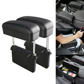 2 PCS Universal Car PU Leather Wrapped Armrest Box Cushion Car Armrest Box Mat with Storage Box