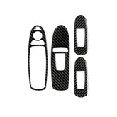 4 PCS Car Carbon Fiber Window Lift Panel Decorative Sticker for Infiniti Q50 2014-2020, Left Drive