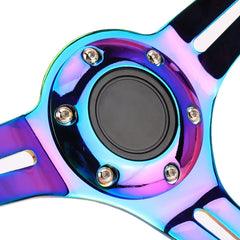 Car Colorful Modified Racing Sport Horn Button Steering Wheel, Diameter: 34.6cm