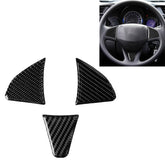 3 in 1 Car Carbon Fiber Steering Wheel Button Decorative Sticker for Honda Fit, Left and Right Drive Universal, For Honda Fit